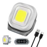 EverBrite Rechargeable Work Light, Portable Magnetic Led Work Light, 1000 Lumen Super Bright Cordless Work Light for Car Work, Camping, Outdoors, Emergency & Job Site Lighting, 4 Modes, White Gray