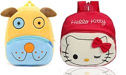 blue tree Kids School Bag Soft Plush Backpack Cartoon Bags Mini Travel Bag for for Girls Boys Toddler Baby Cute Dog & Hello Kitty