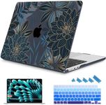 Mektron Designed for 2024/2023 MacBook Air 15 INCH M3 A3114 /M2 A2941 Case, Printed Plastic Hard Shell Cover with 15.3" Liquid Retina Display Touch ID, Dahlia Flower C035