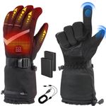 Heated Gloves for Men Women, Rechargeable Heated Gloves with 4 Temperature Modes, 7.4V 5000mAh Battery Powered Heated Gloves Waterproof Electric Heated Gloves for Motorcycle Skiing Hiking Cycling