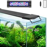 Lominie LED Aquarium Lights Planted Tank Freshwater Light，Full Spectrum 15W LED Fish Tank Light with Timer Controller for 28-44CM Fish Tank with Bracket,IP67 Waterproof (, 15W/27CM)