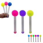 Navoys Flashing Bouncy Batons (Pack of 3) - Light Up Spiky Ball Wand, Colours Sent at Random, Sensory Toy for Children, Tap on Hard Surface to Activate, Ideal for Parties and Disco, OCD ADHD & Autism