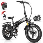 VITILAN I7 Pro 2.0 E Bikes for Adults Folding Electric Bike 1200W Peak, Fat Tire Ebike, 20AH 960WH Sam-sung E bikes for Adults, 28Mph E bike with Hydraulic Brakes Full Suspension 7-Speed, Black Ebikes