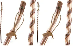 Hiking Walking Trekking Stick - Handcrafted Wooden Walking & Hiking Stick - Made in The USA by Brazos - Twisted Sassafras - 58 inches (Pack of 2)