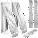 tectake® 2 Folding Loading Ramps, Galvanised Steel, Slip-Resistant, Mobility Scooters, Wheelchairs, Motorbikes, Van & Car Ramp, High Load Capacity, Easy Storage & Transport with Carry Handles - 186cm