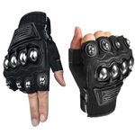 KUMADAI Fingerless Cycling Gloves, Motorcycle Motorbike Gloves Bike MTB Riding Gloves Running Driving Gloves,Black,XXL