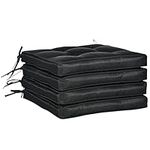 Outsunny 4 Piece Outdoor Chair Cushions, Patio Furniture Cushions Seat Pad for Garden Conversation Set, Black