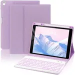 OYEEICE Keyboard Case for iPad 9th Generation - 7 Color Backlit Wireless Detachable Folio Cover with Pencil Holder for iPad 9th/8th/7th Gen 10.2 inch, iPad Pro 10.5" & iPad Air 3rd Gen - Purple