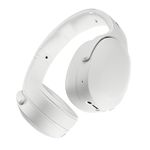 Skullcandy Crusher Evo Wireless Over-Ear Bluetooth Headphones, 40mm Drivers, 40Hr Playtime, Rapid Charge, Adjustable Sensory Bass, Foldable Design – Bone Orange Glow
