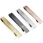 HAWSON 2 inch Tie Clips for Men-Skinny Tie Bar Personalized Letter Tie Clip Set for Wedding Anniversary Business and Best Gift for Him, Brass, not-applicable