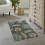 Maples Rugs Reggie Floral Kitchen Rug - Made in USA - Washable, Non Slip Throw Mats for Entryway and Foyer, 1'8 x 2'8, Multicolor