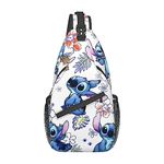 Stitch Sling Bag for Women Men Fanny Pack for Teenager Cute Crossbody Bag Mini Purse Backpack for Travel Hiking