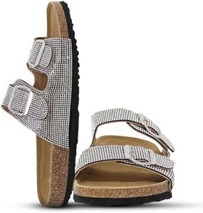 YOKI Womens Comfort Flat Sandal, Black, 10 US