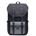 KAUKKO Backpack for Men and Women, Beautiful and Sophisticated Daypack with Laptop Compartment for 15 Inch Notebook for School, University, 22 L, Black N Grey [Ep5-5], 17 ZOLL, 经ộ的