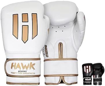 Hawk Sports Boxing Gloves for Men and Women, Comfy Boxing Training Gloves with Foam Padding for Throwing Power Punches with Confidence, Heavy Bag Boxing Gloves for Training and Sparring - White, 16 oz