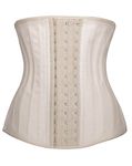 YIANNA Waist Trainer for Women 25 Steel Boned Corset Tummy Control Cincher Workout Trimmer Slimming Girdle Body Shaper, YA1210-Beige-M