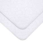 American Baby Company 2 Pack Waterproof Embossed Quilt-Like Flat Multi Use Protective Pad for Boys and Girls, White