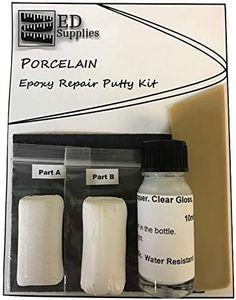 Porcelain Baths, Sinks, Toilets & Shower Trays Epoxy Repair Putty Kit – Repairs Chips, Deep Cracks & Defects. (White)