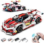 BAV 1:10 Race Car MOC Building Kit and Engineering Toy, Adult Collectible Sports Car Technology Car Building Kit, Remote Control Scale Sports Car Model for Adults Men Teens(2277 Pcs)