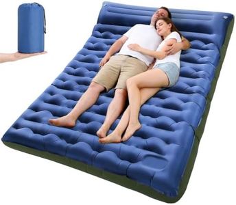 LLUAII Double Sleeping Pad for Camping, 5.9 Inch Thick Self Inflating Sleeping Mat for Camping with Built in Pillow and Foot Pump, 2 Person Camping Mattress for Backpacking Hiking