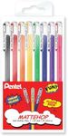 Pentel Mattehop Gel Pen 1.0mm Broad Nib Original Collection 8 Assorted Colour Wallet (K110V-8AST1)