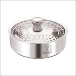 NanoNine Stainless Steel Solid Casserole with Lid - 1250ml, 1 Pc, Silver, Small (SS086A)