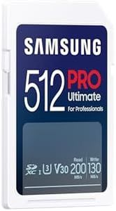 Samsung PRO Ultimate SD Card 512GB UHS-I U3 Full HD & 4K UHD 200MB/s Read 130MB/s Write Memory Card for Camera PC Drone or Action Cam MB-SY512S/WW