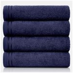 GC GAVENO CAVAILIA Large Towels Bath Sheet - Highly Absorbent Egyptian Cotton Towel Set - 4 Pack Extra Soft Large Bath Towel Navy - Quick Dry Bath Sheets - 450 GSM Washable Towels, 75X135 Cm