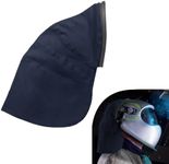 Wrap-around split welding helmet bib with crimp seals to fit most welding helmets (Rear extension sleeve)