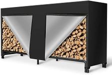 HOXHA Firewood Rack Cover Outdoor Log Rack Waterproof Cover Oxford Fireplace Wood Rack Covers Weather Resistant Outside, 8FT