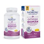 Nordic Naturals Omega Woman | 500 Mg Omega-3 Fish Oil Omega 6 GLA & 800 Mg Evening Primrose Oil | Omega 3 For Women Supports Radiant Skin & Hormonal Balance | Fish Oil Lemon Flavour 120 Softgels