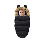 Balakaka Universal Baby Bunting Footmuff, Windproof Outdoor Thick Thermo Fleece Pushchair Footmuff for Pushchairs, Winter Warm Baby Bunting Bags for Baby 0-3 Years, black