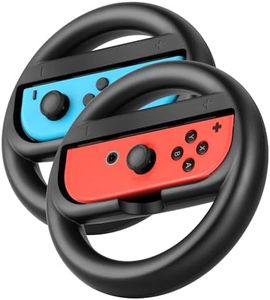 OEM Steering Wheels for Switch & OLED JoyCons, Racing Wheels for Mario Kart 8 Deluxe [Mariokart Steering Wheel Joy Con Controller Attachment Accessories] (2 Pack)