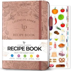 Legend Recipe Book – Blank Family Cookbook to Write In Your Own Recipes – Empty Cooking Journal – Personalized Cooking Notebook, Hardcover, A5, 58 Recipes In Total (Rose Gold)