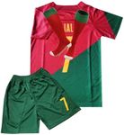 Cdwioe Boys' Soccer Jerseys Kids #7 Football for Boys Girls Youth Soccer Shirts and Shorts Kit Set for 4-13 Years