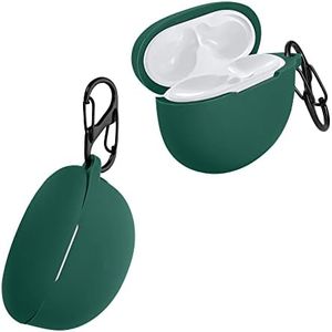 kwmobile Custodia Silicone Cuffie Compatibile con Huawei Freebuds 4i Cover - Custodia Porta Auricolari con Moschettone - Case Verde Scuro