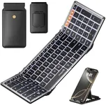 ProtoArc Backlit Foldable Keyboard, XK01 Plus Folding Portable Bluetooth Keyboard for Travel, Full Size External Wireless Keyboard with Backlight for iPad Tablet Smartphone Laptop PC