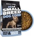 Bully Max 26/14 Small Breed Dry Dog Food for Skin, Coat & Sensitive Stomach - Chicken & Rice, Dry Soft Kibble Bites for Puppies, Adult & Senior Dogs - Natural French Bulldog Puppy Food, 5 lbs