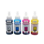Cartridgeify 664 Compatible with Epson 664 Ink Cartridges Bottle Multipack (T6641 T6642 T6643 T6644), for EcoTank ET-2500 ET-2550 ET-2600 ET-2650 ET-4500 ET-14000 L100 L110 L350 L355 L555