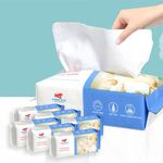 PRIME PICK Disposable Face Towel 300 Count, Soft Cotton Facial Dry Wipes, Multi-Purpose for Skin Care, Makeup Remover, Face Wipes and Facial Cleansing (Pack of 6)