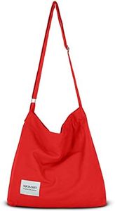 YOUR COZY Women's Retro Large Size Cotton Shoulder Bag Hobo Crossbody Handbag Casual Tote For Shopping and Travel (Red)