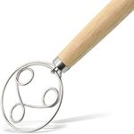 13" Danish Dough Whisk, Dough Whisk Hand Mixer for Bread Pastry or Pizza Dough Best Substitute to a Mixer and Blender - Baking Tool