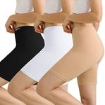 INNERSY Womens Slip Shorts Cotton Under Dress Shorts Anti Chafing Cycling Underwear Shorts 3 Pack (M, Black/White/Beige)