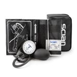 Scian Aneroid Sphygmomanometer - Manual Blood Pressure Cuff with D-Ring Universal Cuff 10-16", Carrying Bag for Nurse Doctor Senior Adult(Black, Stethoscope Not Included)