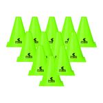 Belco Sports Agility Training Marker Cones for Football Fitness Track and Field Kids Cricket6 Inch Cone Marker Set Green (Green, Pack of 12)