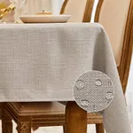 BALCONY & FALCON Rectangle Tablecloth Washable Wrinkle Resistant and Water Proof Table Cloth Decorative Linen Fabric Tablecloths for Dining Parties Kitchen Wedding and Outdoor Use (Beige, 55x70)