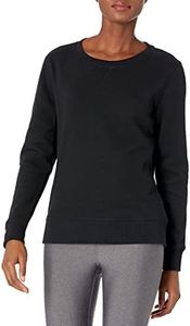 Amazon Essentials Women's French Terry Fleece Crewneck Sweatshirt (Available in Plus Size), Black, X-Small