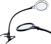 Brightech LightView Flex Magnifying Desk Lamp, 1.75X Light Magnifier, Adjustable Magnifying Glass with Light for Crafts, Reading, Close Work