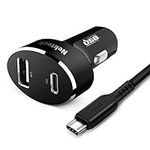 Type C Car Charger, Nekteck USB Adapter with 45W Power Delivery and 12W A Port Compatible with iPhone, iPad, MacBook, Galaxy, Google Pixel, 3.3ft Cable Included, NOT Ideal for Note10+PPS