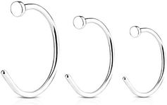 FIFTH CUE 20G Flat Disc Nose Hoop 316L Surgical Steel Ring (*ALL 3 SIZES* 6mm - 8mm - 10mm)